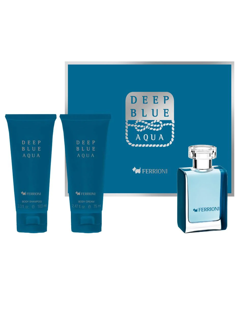 Set de fragancia para caballero Ferrioni Deep Blue Aqua